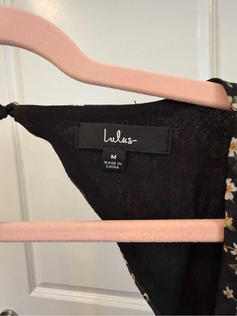 Lulu's Black Floral Backless Long-Sleeve Mini Dress - Picture 4 of 4